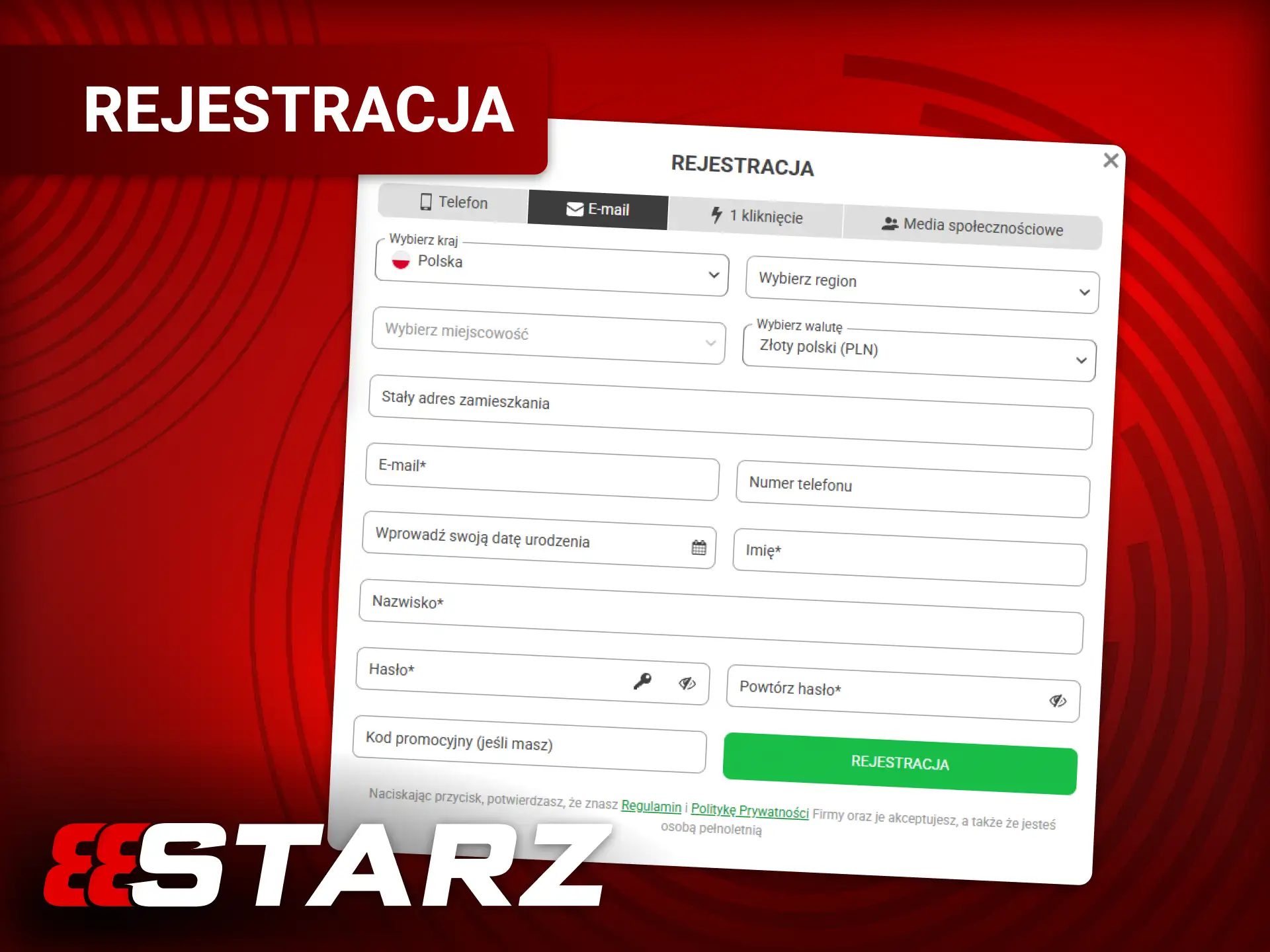 Rejestracja konta na 888starz – formularz i instrukcja krok po kroku dla nowych graczy.