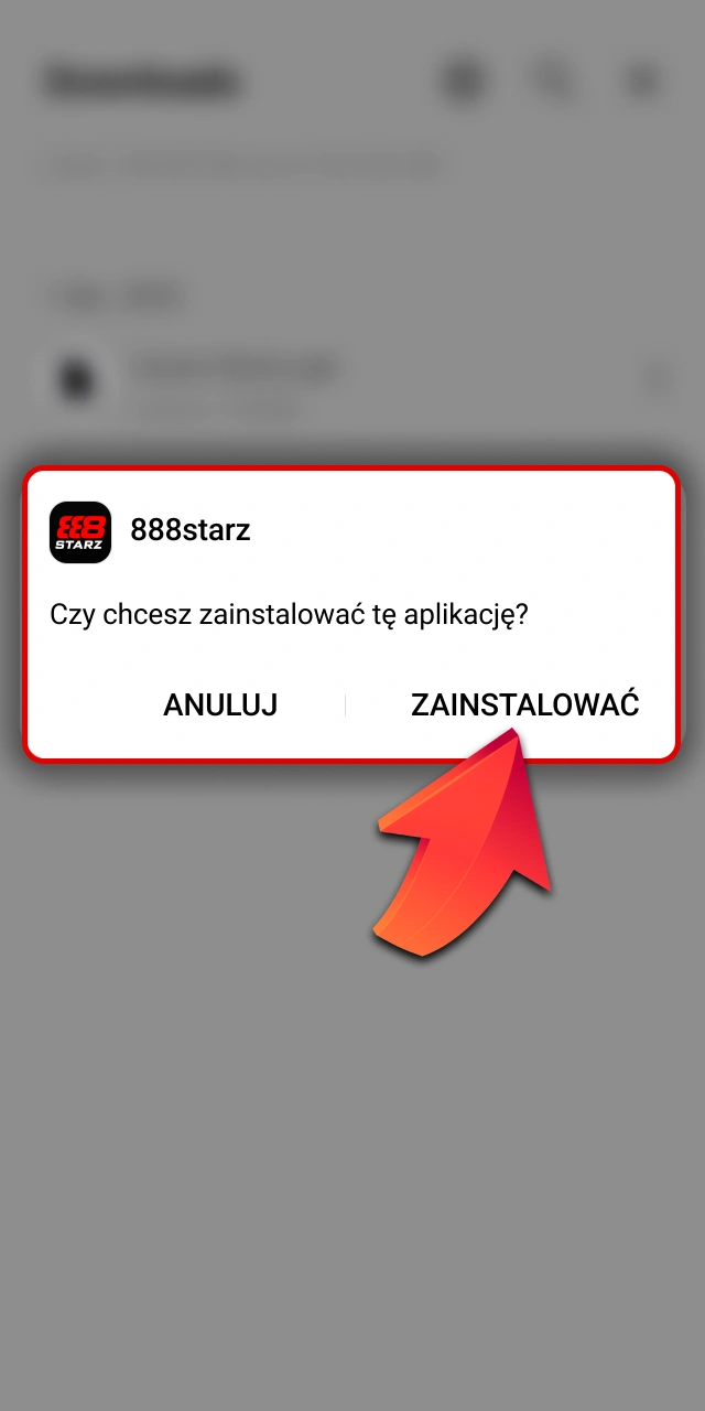 Dokonaj instalacji pliku na telefonie w 888starz oficjalnym serwisie online.