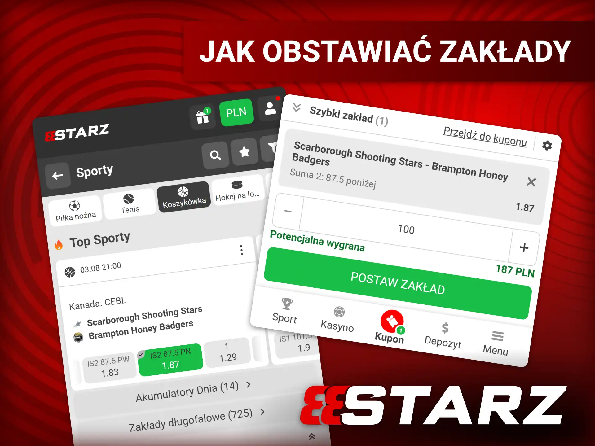 Postaw swój pierwszy zakład sportowy na 888starz oficjalnej aplikacji mobilnej.