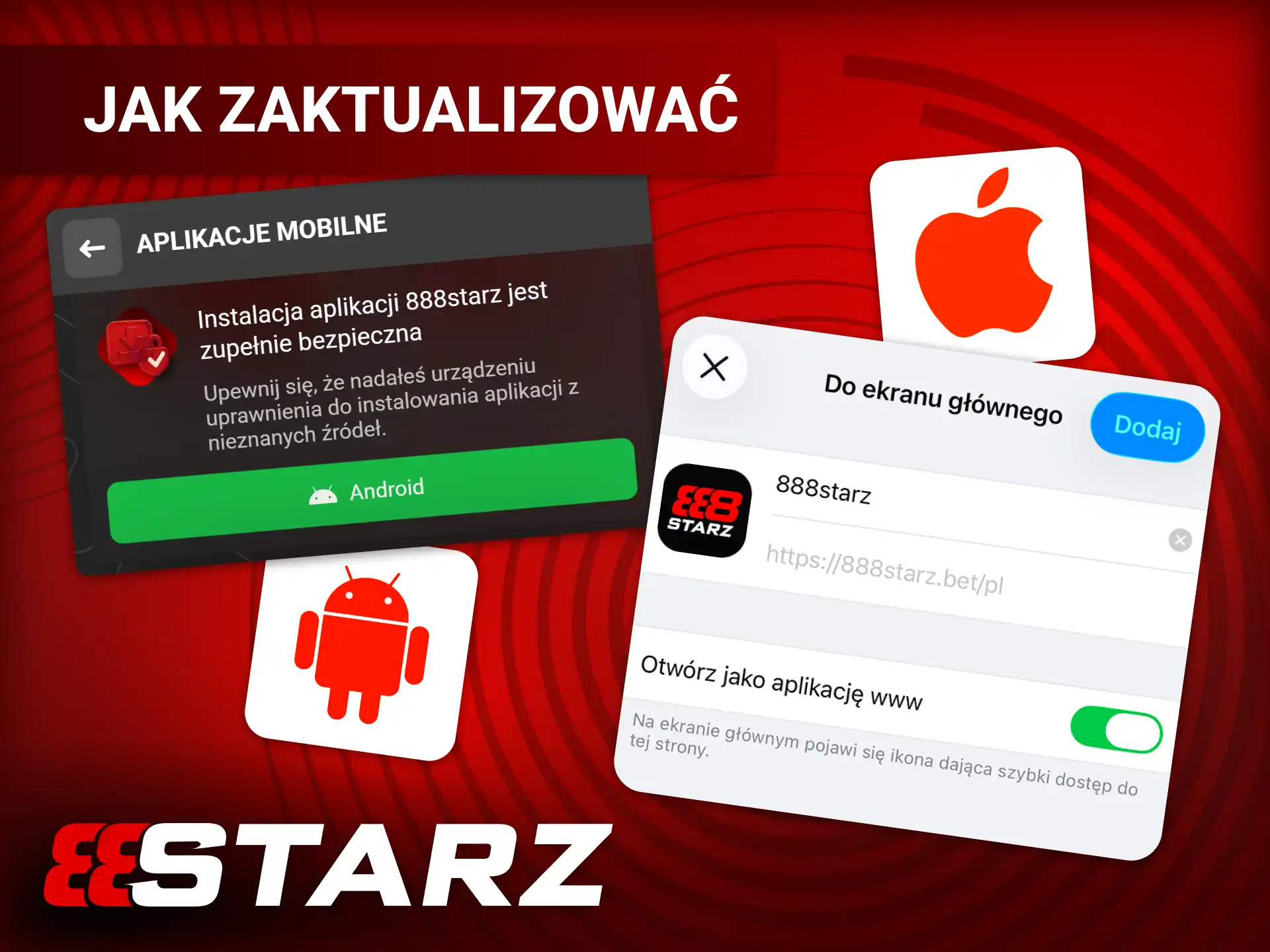 Zaktualizuj swoją aplikację mobilną do najnowszej 888starz oficjalnej wersji oprogramowania.