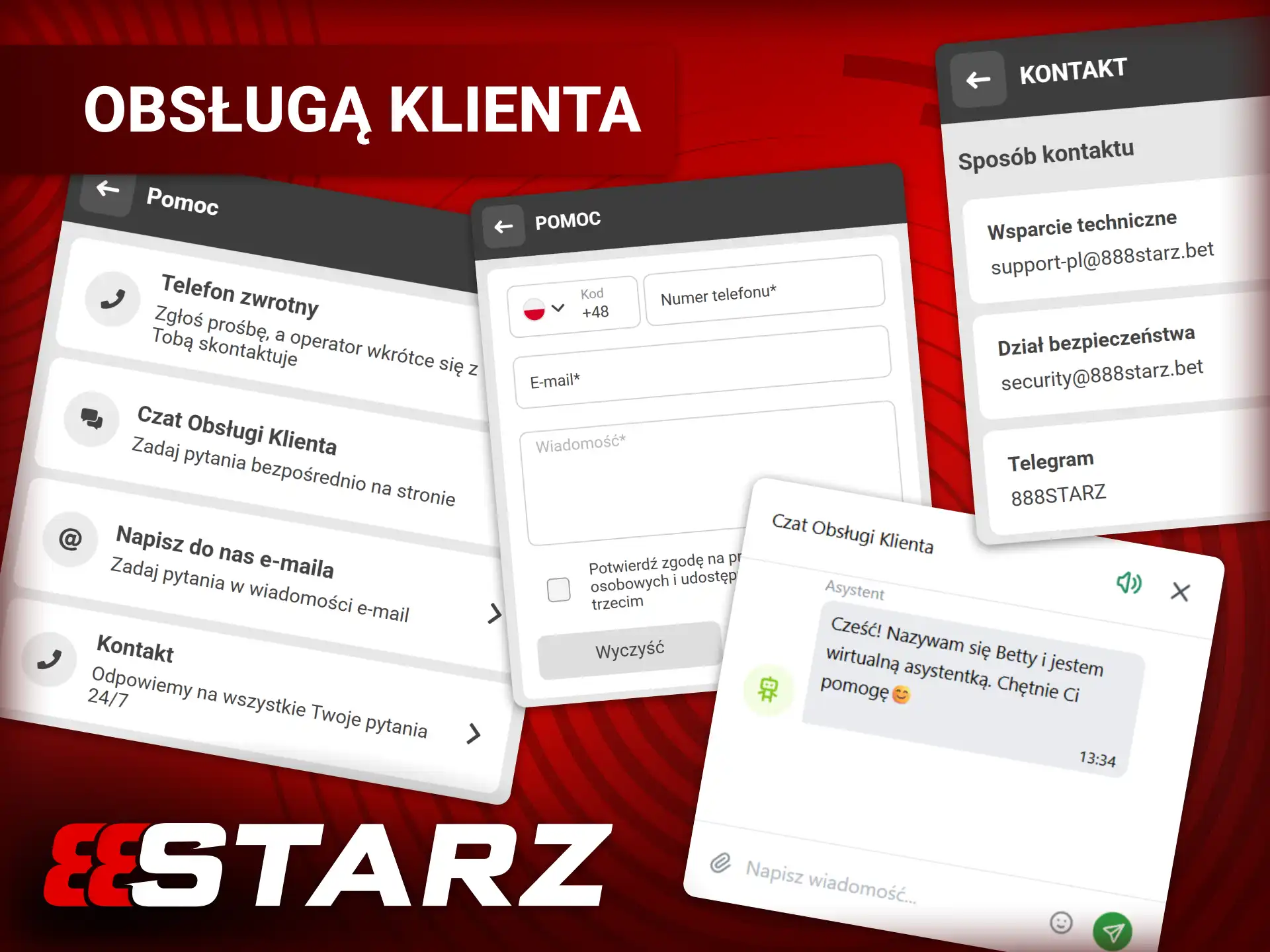 Skontaktuj się z obsługą klienta na 888starz oficjalnej stronie internetowej.