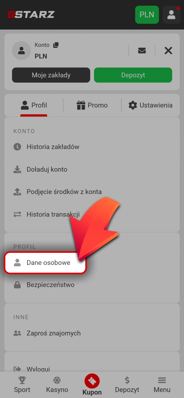 Uzupełnij profil gracza i bonusy 888starz oficjalnej stronie po rejestracji.